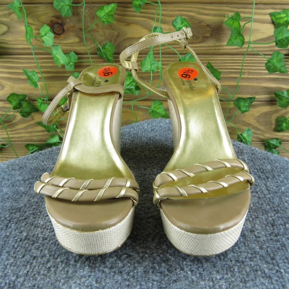 kate spade new york Women's  Ankle Strap‎ Brown Leather Sz 9.5M Gently Used 2025